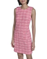 KARL LAGERFELD - Knit Tweed Sheath Dress - Lyst