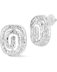 Glaze Jewelry - Plated Hammered Swirl Stud Earrings - Lyst