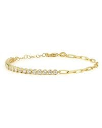 Chloe and Madison - 14K Over Tennis X Paperclip Bracelet - Lyst
