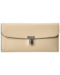 TOTEME - T-Lock Fold-Over Leather Continental Wallet - Lyst