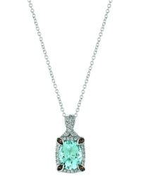 Le Vian - Le Vian 14k White Gold 1.54 Ct. Tw. Diamond & Aquamarine Pendant Necklace - Lyst