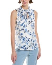 Anne Klein - Ruffle Tie Neck Top - Lyst