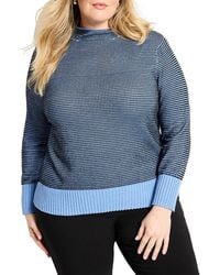 NIC+ZOE - Plus Funnel Neck Pixel Knit Sweater - Lyst