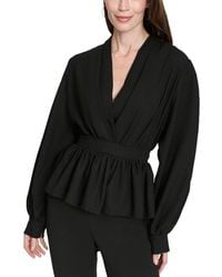 Halston - Tie Waist Blouse - Lyst