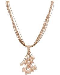 Saachi - 8-10Mm Pearl Classic Leather Necklace - Lyst