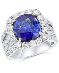 Diana M. Jewels - Fine Jewelry 18k 8.8 Ct. Tw. Diamond & Sapphire Half-set Ring - Lyst