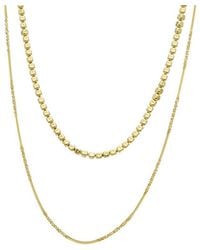 Italian Gold Over Silver - 18K Plated Multi Strand Necklace - Lyst