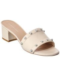 Stuart Weitzman - Pearl 50 Slide Leather Sandal - Lyst