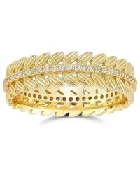 Chloe and Madison - 14K Over Cz Feather Band Ring - Lyst