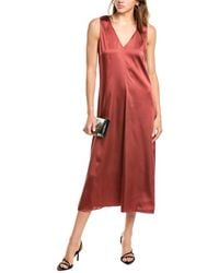 Vince - Satin Midi Dress - Lyst