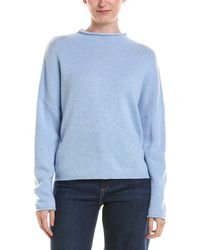 Forte - Slouchy Roll Trim Cashmere Pullover - Lyst