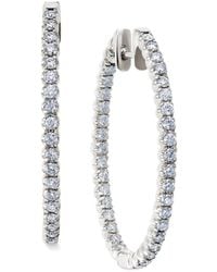 Suzy Levian - 14k 1.00 Ct. Tw. Diamond Hoops - Lyst