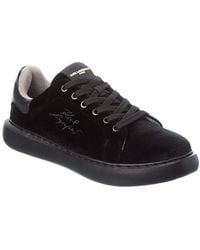 KARL LAGERFELD - Velvet & Leather Sneaker - Lyst