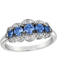 Le Vian - Le Vian Blueberry Sapphire 14k 0.84 Ct. Tw. Diamond & Sapphire Half-eternity Stackable Ring - Lyst