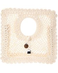 Jacquemus - Spiaggia Small Raffia Square Tote - Lyst