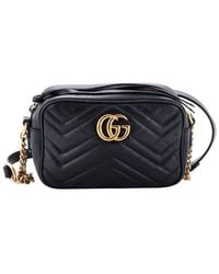 Gucci - Matelasse Leather Gg Marmont Shoulder Bag Mini (Authentic Pre- Loved) - Lyst