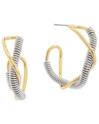 Juvell - 18k Two-tone Plated Twisted Hoops - Lyst