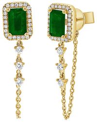 Sabrina Designs - 14k 1.64 Ct. Tw. Diamond & Emerald Dangle Chain Earrings - Lyst