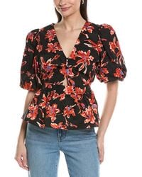 NVLT - Poplin Puff Sleeve Top - Lyst
