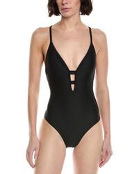 Monte and Lou - Plunge Cross Back One-Piece - Lyst