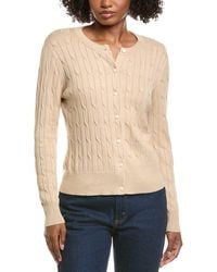 Hannah Rose - Classic Cable Full Button Cashmere-Blend Cardigan - Lyst