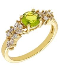 Bertha - Juliet 18K Plated Cz Cluster Ring - Lyst