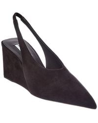 Alaïa - Alaïa Cube Suede Slingback Wedge Pump - Lyst