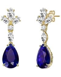 Genevive Jewelry - 14k Over Silver Cz Drop Earrings - Lyst