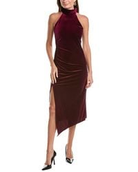 Taylor - Velvet Mock Neck Midi Dress - Lyst