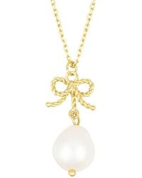 Adornia - Freshwater Pearl & 12Mmmm Pearl 14K Plated Necklace - Lyst