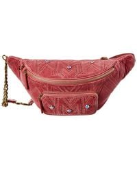 MCM Furston Large Velvet Belt Bag - Pink
