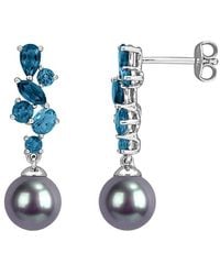 Rina Limor - 1.98 Ct. Tw. Gemstone & 8-8.5Mm Pearl Earrings - Lyst