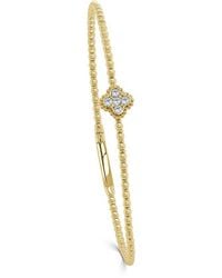 Sabrina Designs - 14k 0.17 Ct. Tw. Diamond Clover Flex Bangle Bracelet - Lyst