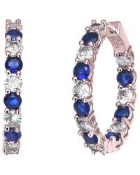 Rachel Glauber - 18k Rose Gold Plated Cz Hoops - Lyst