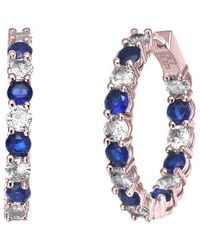 Rachel Glauber - 18k Rose Gold Plated Cz Hoops - Lyst