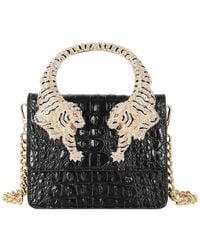 Tiffany & Fred Paris - Croc-Embossed Leather Shoulder Bag - Lyst