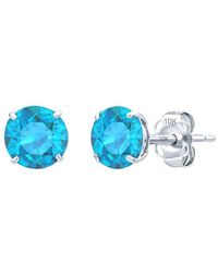 MaxColor - 14K 1.80 Ct. Tw. Swiss Topaz Stud Earrings - Lyst