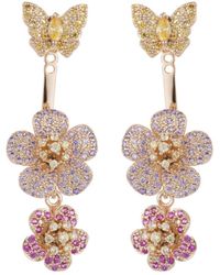 Eye Candy LA - Luxe Collection 18k Plated Cz Rose Drop Earrings - Lyst