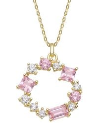 Rachel Glauber - 14K Plated Cz Pendant Necklace - Lyst