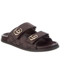 Gucci - Double Gg Supreme Canvas & Leather Sandal - Lyst