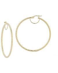 Italian Gold - 14K Large Hammered Hoops - Lyst