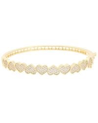 Juvell - 18K Plated Cz Heart Bangle Bracelet - Lyst