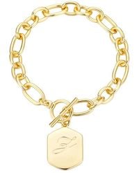Adornia - 14K Plated Monogram Initial Chunky Toggle Bracelet - Lyst