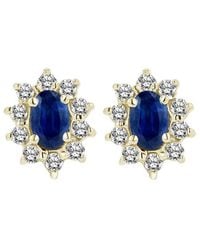 LEVARON - 14K 0.70 Ct. Tw. Diamond & Sapphire Earrings - Lyst