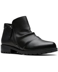 Clarks - Nissini Top Wp Leather Bootie - Lyst