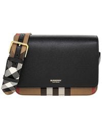 Burberry - Mackford House Check Canvas & Leather Bag - Lyst