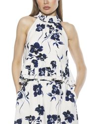 Alexia Admor - Roth Linen-Blend Top - Lyst