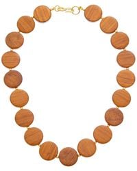 Kenneth Jay Lane - Plated Wood Necklace - Lyst