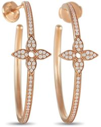 Louis Vuitton Louis Vuitton Idylle Blossom 18k Rose Gold 0.61 Ct. Tw. Diamond Hoops - White