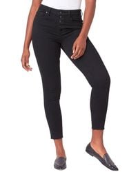 PAIGE - Bombshell Black Shadow High-rise Ankle Ultra Skinny Jean - Lyst